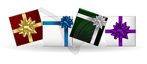 Набор праздничных подарочных коробок - векторизованное изображение