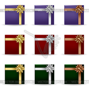 Festive Gift Boxes Set - vector clip art
