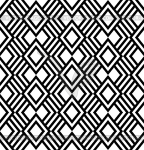 Seamless geometric black and white background - vector image