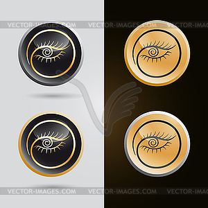 Logo set, tag for makeup services - vector image