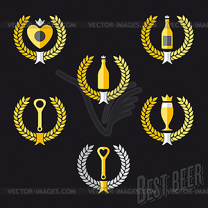 Beer and pub icons - vector image