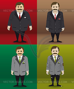 Human character in four different financial - vector clipart