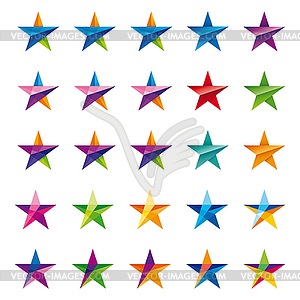 Кристаллический звезда логотип набор - векторный дизайн