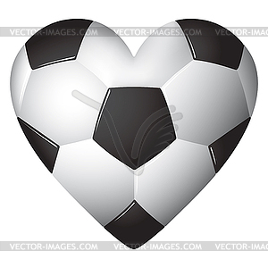 Heart shaped football - soccer - ball illustration - vector image