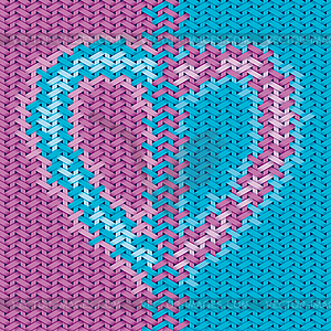 Valentine day design based on embroidery and woven - vector clipart