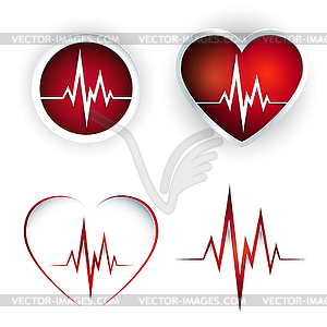 Heart shaped design element with 3D effect - vector clip art