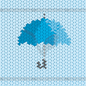 Umbrella illustration based on embroidery and - vector clipart