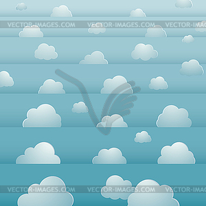 Seamless background design with cloudy bright sky - vector clip art