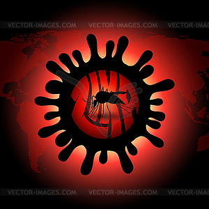 Infected mosquito icon - stop zika virus - vector clipart