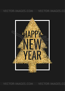Happy New Year background. Gold sequins. - vector image