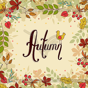 Frame of autumn leaves - vector clip art