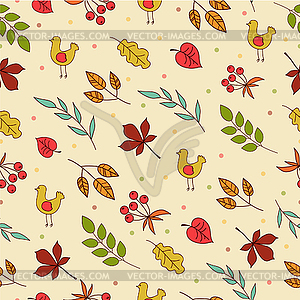 Seamless autumn background - vector image