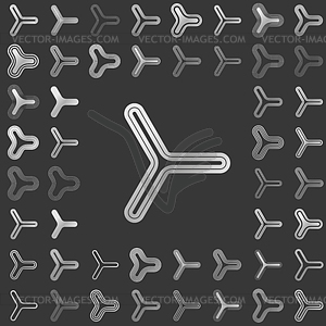 Silver line triangle icon design set - vector clip art