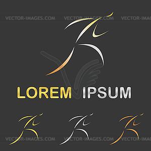 Golden silver and bronze stylized runner logo set - vector clipart / vector image