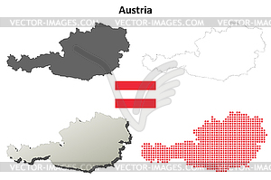 Austria outline map set - vector image