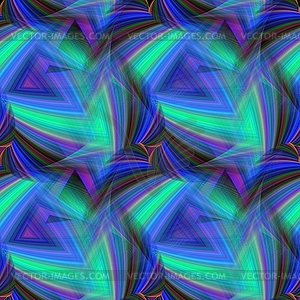 Repeating triangular fractal pattern of cold colors - vector image