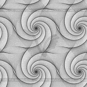 Seamless abstract black and white spiral pattern - vector clipart