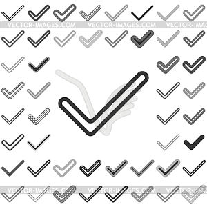 Line check icon design set - vector EPS clipart