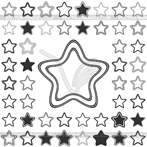 Линия звезда дизайн логотипа набор - изображение в векторном виде