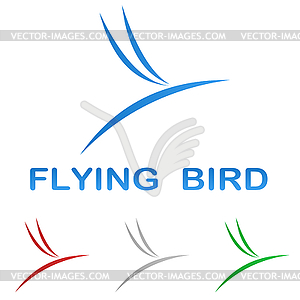 Stylized flying bird logo design - vector image