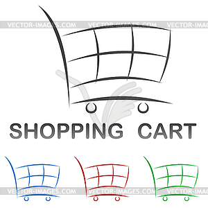 Shopping cart icon design set - vector clip art