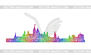 Ottawa skyline silhouette - multicolor line art - vector image