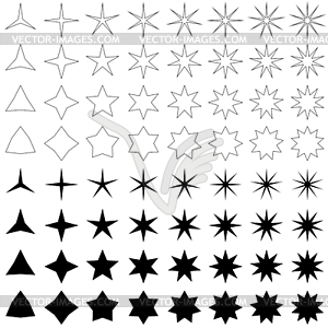 Star symbol set - vector image