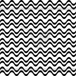 Seamless black and white wave pattern - stock vector clipart