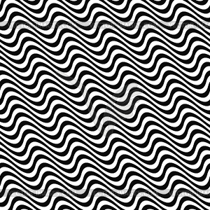 Black white seamless wave pattern - vector clipart