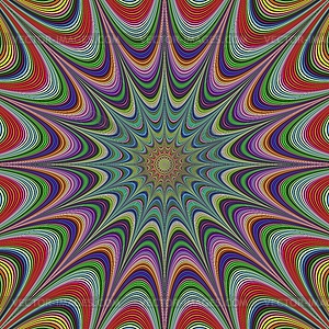 Abstract colorful concentric star fractal design - vector image