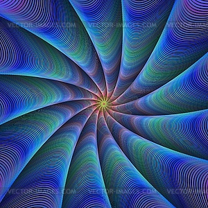 Path to meditation - blue fractal background - vector image