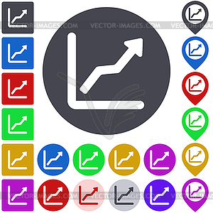 Color ascending icon set - vector image