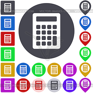 Color calculator icon set - vector clipart