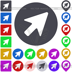 Color cursor icon set - vector EPS clipart