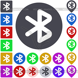 Цвет значка Bluetooth набор - векторный клипарт Royalty-Free