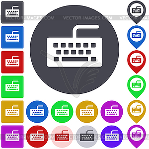 Color keyboard icon set - vector clipart