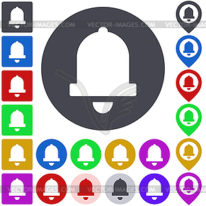 Color alarm icon set - vector image