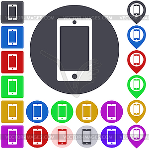 Color smartphone icon set - vector image