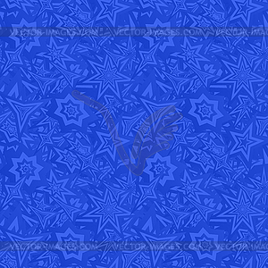 Blue seamless star pattern background - vector image