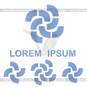 Светло-синий логотип бизнес шаблон дизайн набор - графика в векторном формате