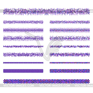 Design elements - pixel text divider line set - vector image