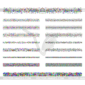 Элементы дизайна - пиксель текст делитель линия набор - изображение в формате EPS