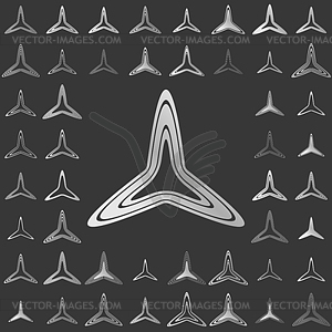 Silver line triangle logo design set - vector clipart