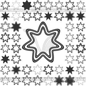 Line star logo design set - vector clipart