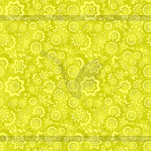 Yellow seamless floral pattern background - vector image