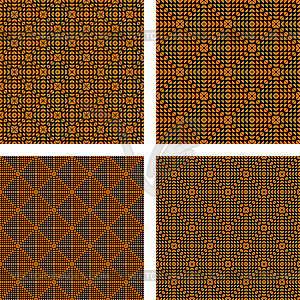 Orange triangle pattern set - vector image
