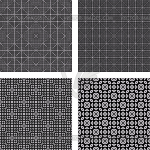 Grey triangle pattern set - white & black vector clipart