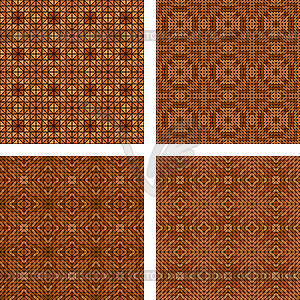 Brown seamless mosaic wallpaper set - vector image