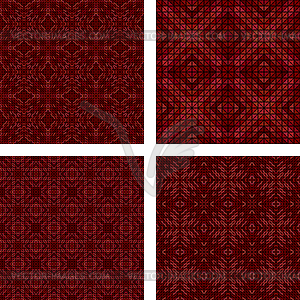 Maroon seamless mosaic background set - vector clip art