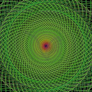 Green fractal spiral background - vector clipart